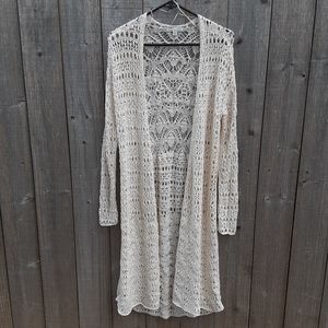 American Eagle Long Sleeve Boho Lightweight Cream